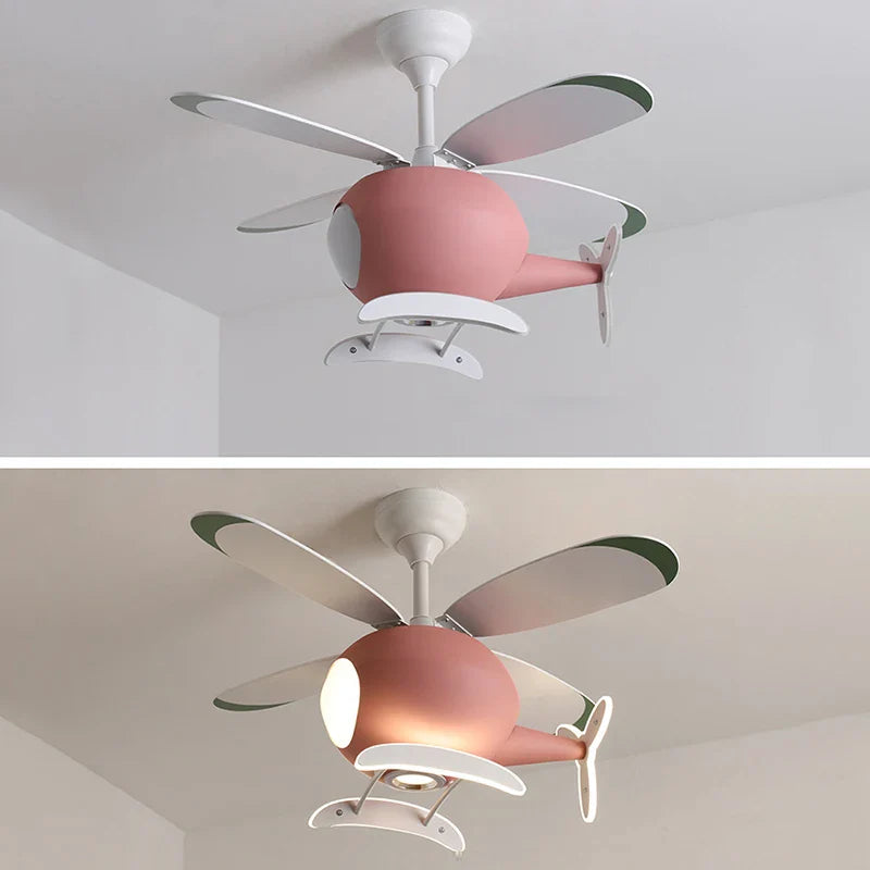Afralia™ LED Ceiling Fan Lights for Modern Kids' Bedroom and Dining Room