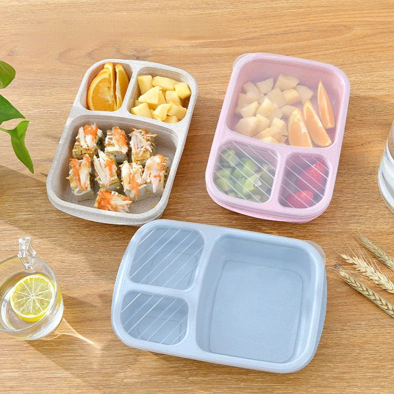 Afralia™ Kids' Wheat Straw Bento Box Set with Lunch Bag