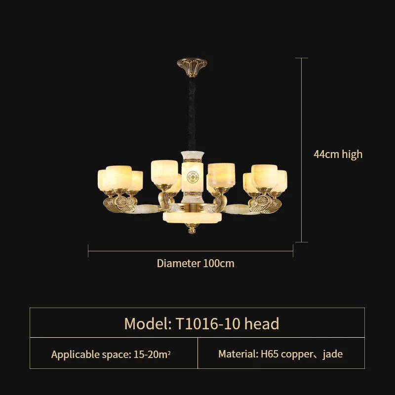 Afralia™ Jade Copper Chandelier: Luxury European Style for Living Room, Bedroom, Dining Room Lighting