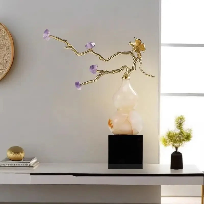 Afralia™ Crystal Jade Gourd Wealth Ornament - Modern Light Luxury Accent Piece