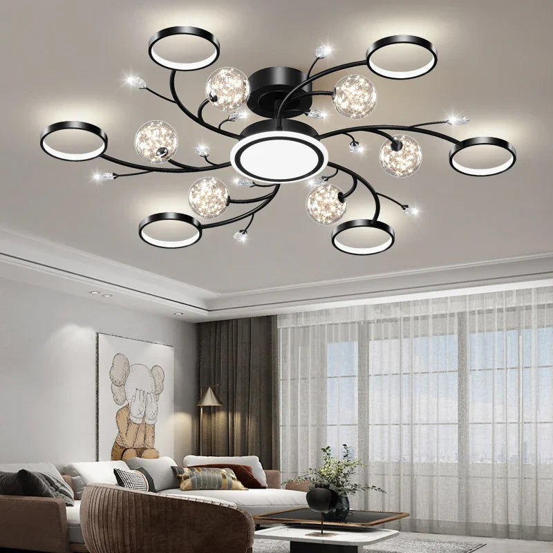 Afralia™ Modern LED Ring Chandelier for Living Dining Bedroom Kitchen Decor