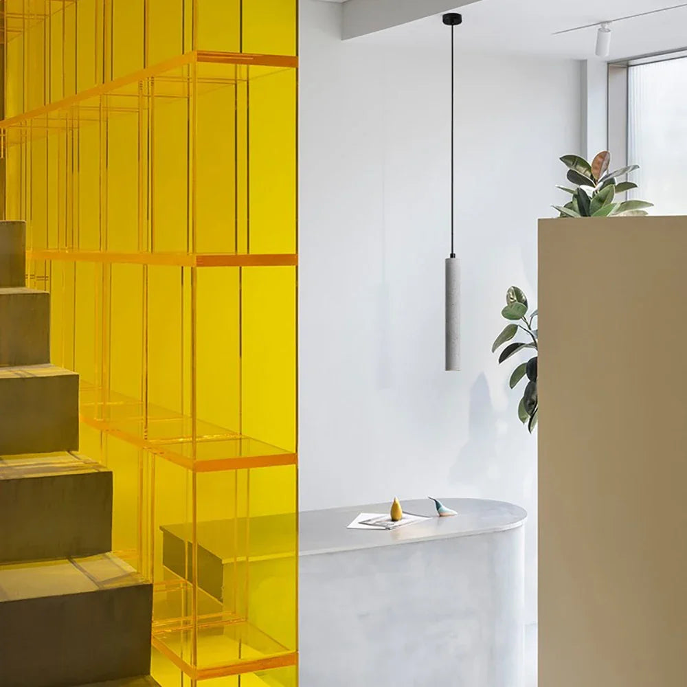 Afralia™ Concrete Tube Pendant Light Chandelier