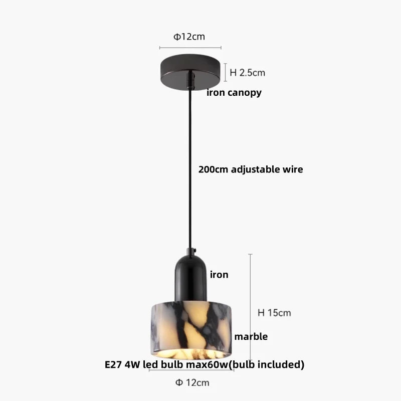 Afralia™ Wabi Sabi LED Pendant Lights Wood White Marble Stone Hanging Lamp