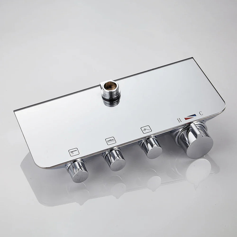 Afralia™ Chrome Rain Shower Faucet Set with Hand Held Brass Shower Head