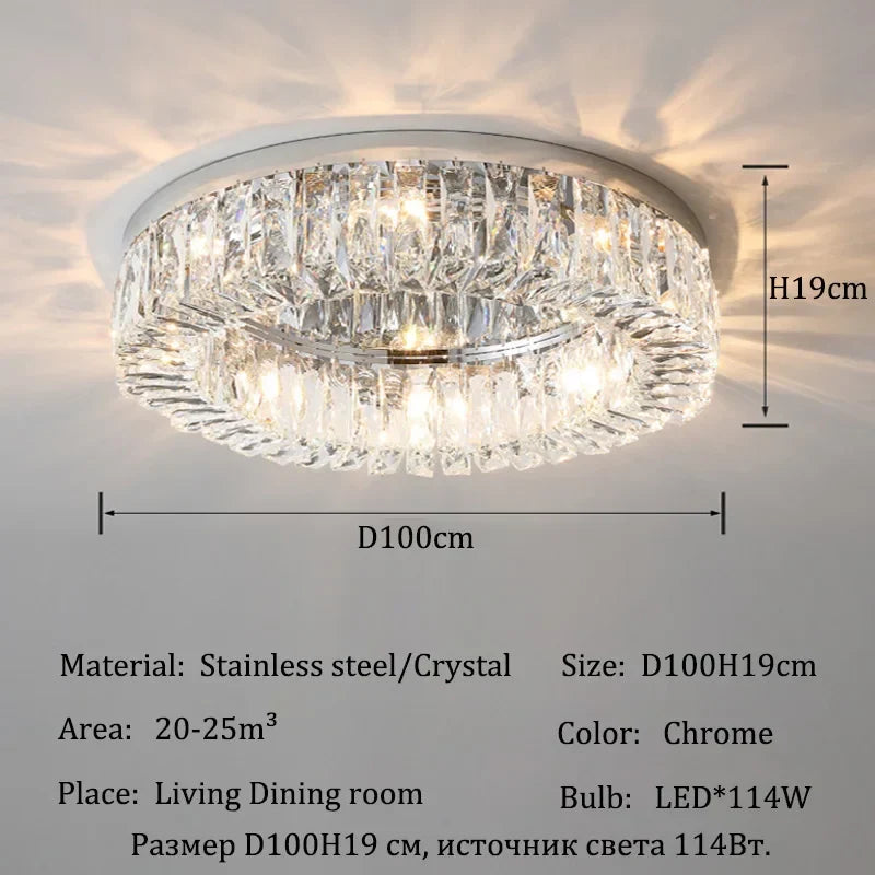 Afralia™ Crystal LED Ceiling Lights: Luxury Home Lighting for Living & Dining Room, Bedroom Decor
