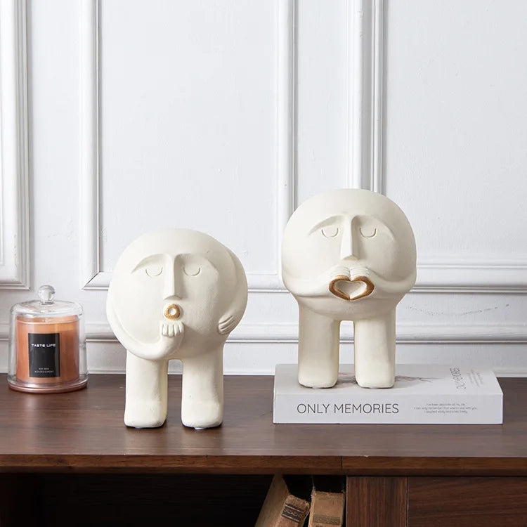 Afralia™ Resin Caring Person Figure Sculpture Home Decor Figurine