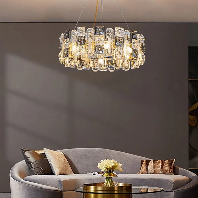 Afralia™ Crystal Pendant Chandelier for Modern Living Room and Restaurant Lighting