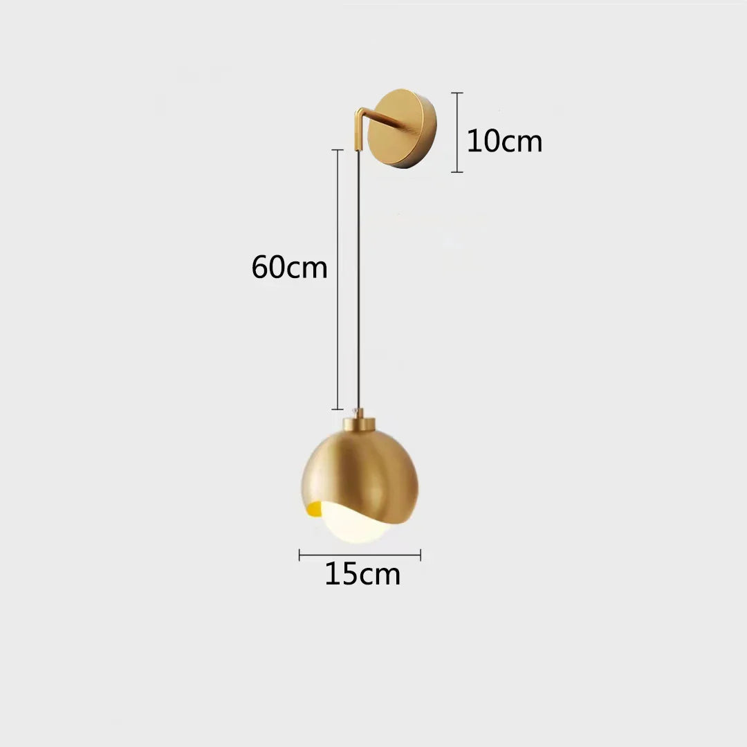 Afralia™ Nordic Brass Glass Ball Wall Light - Black Sconce Lamp for Bedroom, Living Room, Aisle