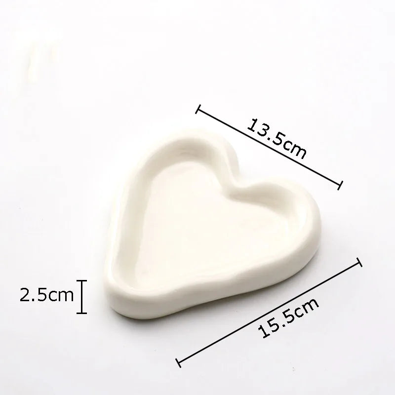 Afralia™ Heart-Shaped Jewelry Stand Tray: Earrings & Necklace Display Plate