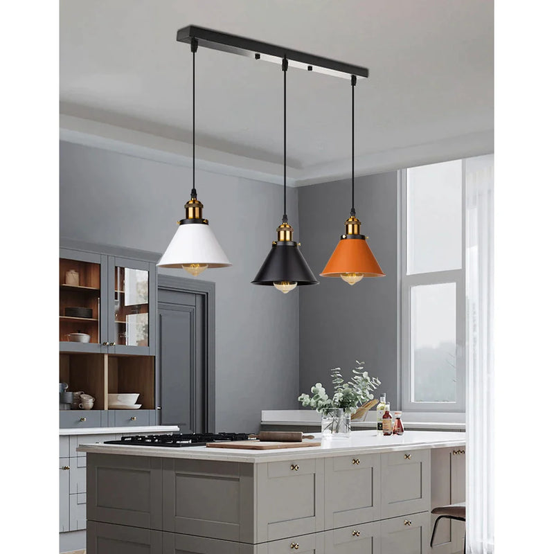 Afralia™ Retro Loft Pendant Light for Kitchen Dining Bedroom E27