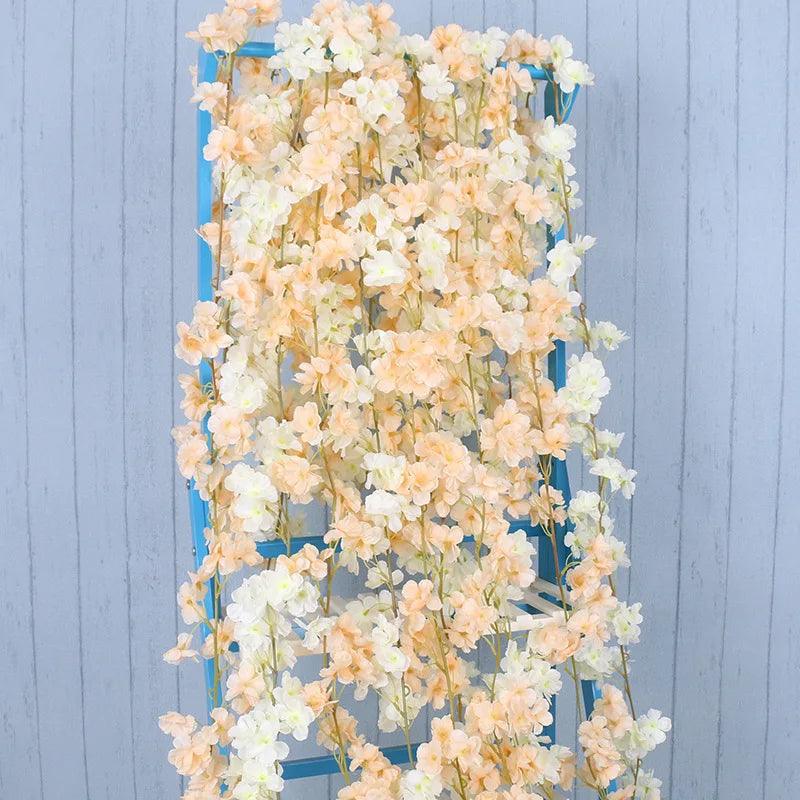 Afralia™ Cherry Blossom Silk Flower Garland for Wedding Party Arch Home Decor