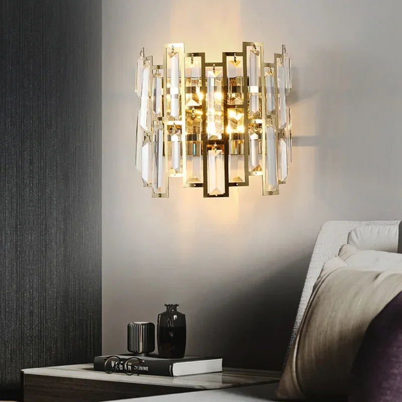 Afralia™ Crystal LED Wall Lamp: Modern Luxury Lighting for Living Room, Bedroom, Study