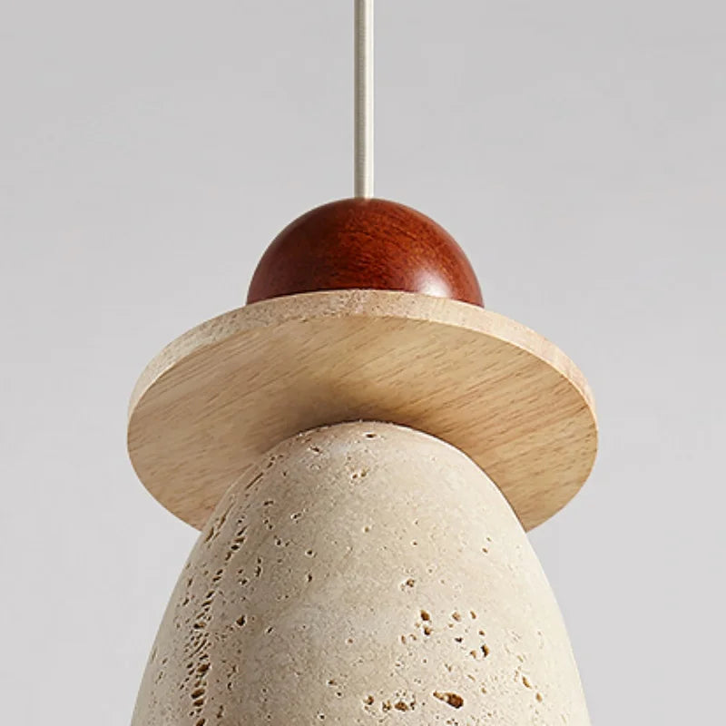 Afralia™ Yellow Travertine Pendant Lamp for Aisle Hallway Bedroom, Japanese Style Hang Light