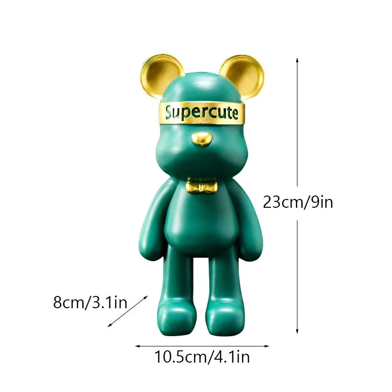 Afralia™ Violent Bear Figurine 23cm Resin Collectible Cartoon Doll Kids Gift