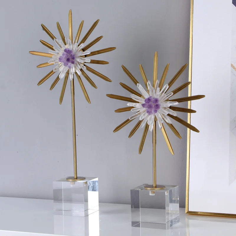 Afralia™ Nordic Sunflower Crystal Living Room Decor for a Luxe Villa Hotel Ambiance