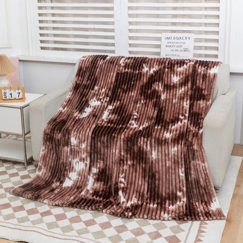 Afralia™ Striped Faux Rabbit Plush Multi Functional Blanket for All Seasons