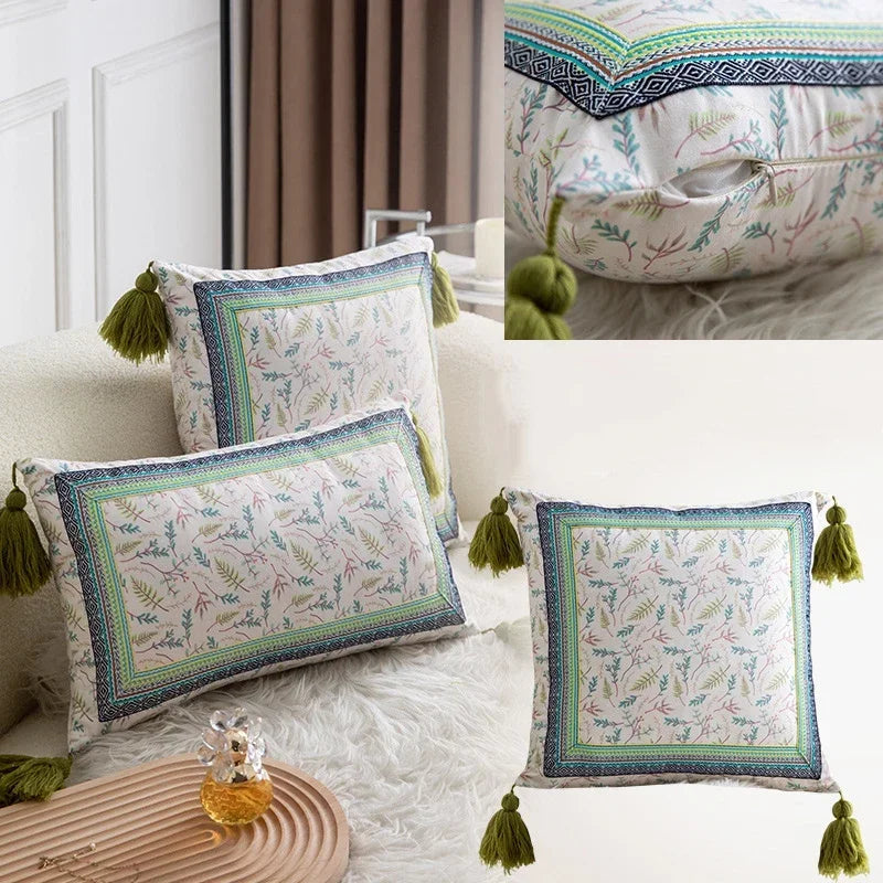 Afralia™ Ethnic Style Tassel Throw Pillow Cover Set