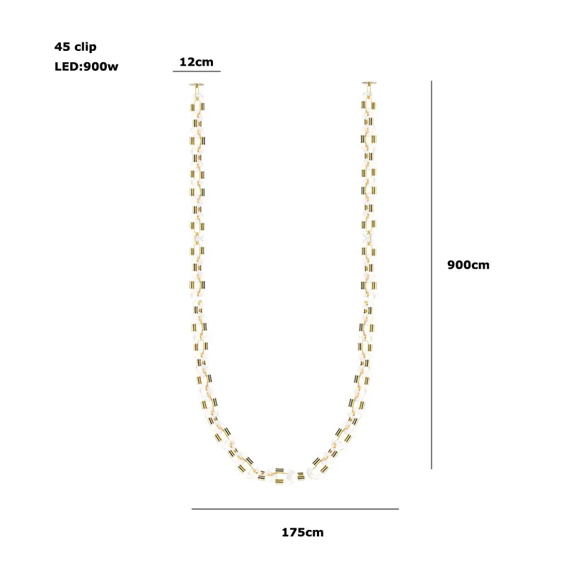 Afralia™ Gold High Ceiling LED Pendant for Trendy Decor in Living Room Villas