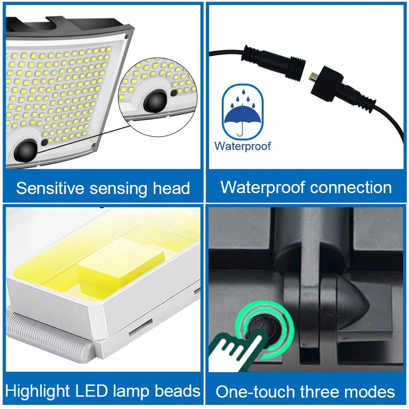 Afralia™ Outdoor Solar LED Security Light - Super Bright Motion Sensor, Waterproof, 3 Modes