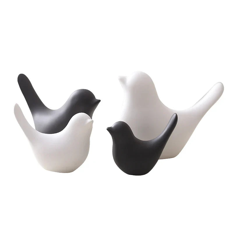 Afralia™ Nordic White Ceramic Bird Figurines for Home Decor and Events