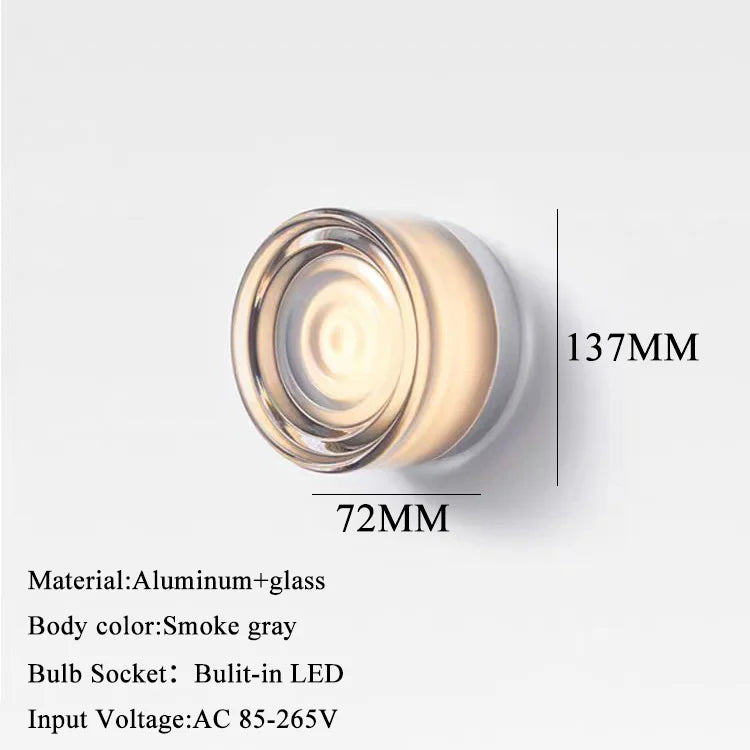 Afralia™ Moon Lamp LED Wall Lights Glass Aluminum Modern Miroir Mural