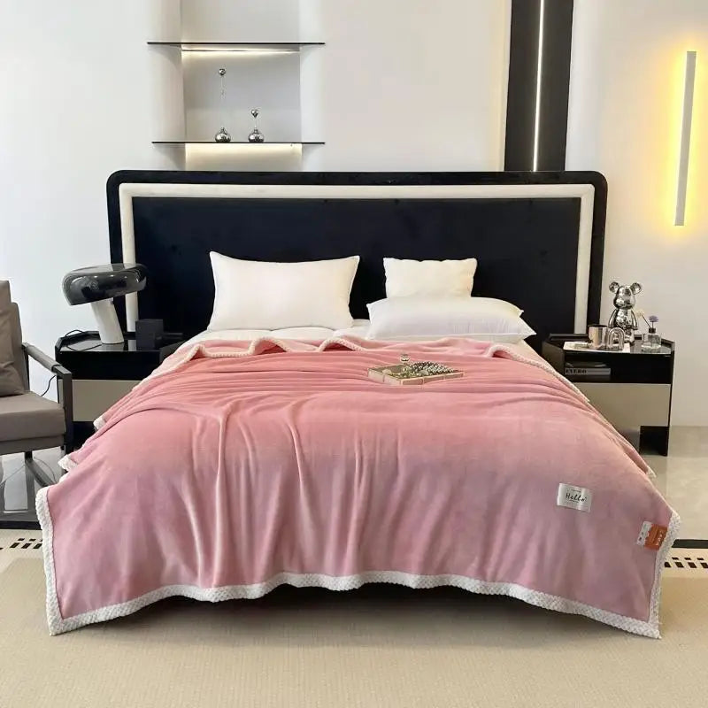 Afralia™ Cozy Flannel Nap Blanket - Solid Color Warmth