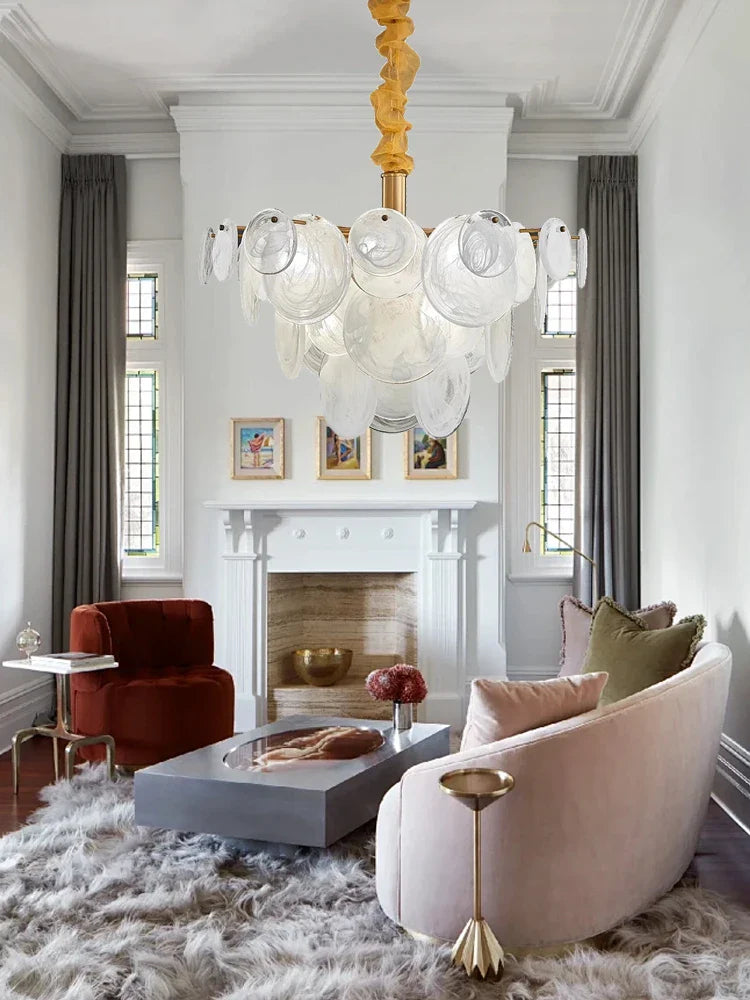 Afralia™ Milk-White Glass Ceiling Chandelier for Home Decor and Lighting