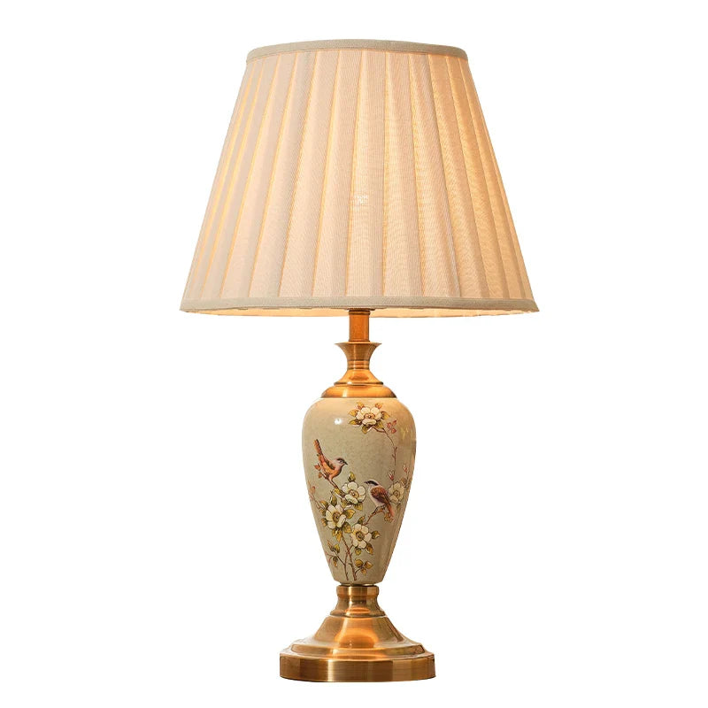 Afralia™ Vintage Chinese Style Ceramic Table Lamp for Bedroom Living Room, Hallway Desk, Home