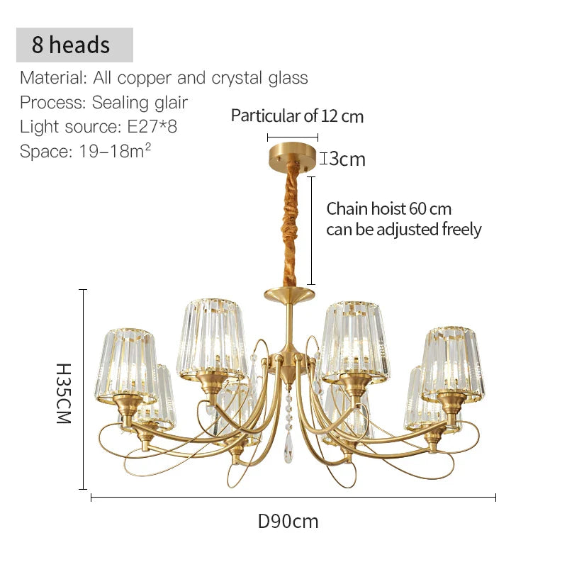 Afralia™ Bronze Villa All Copper Chandelier - Modern Light Luxury for Living Room