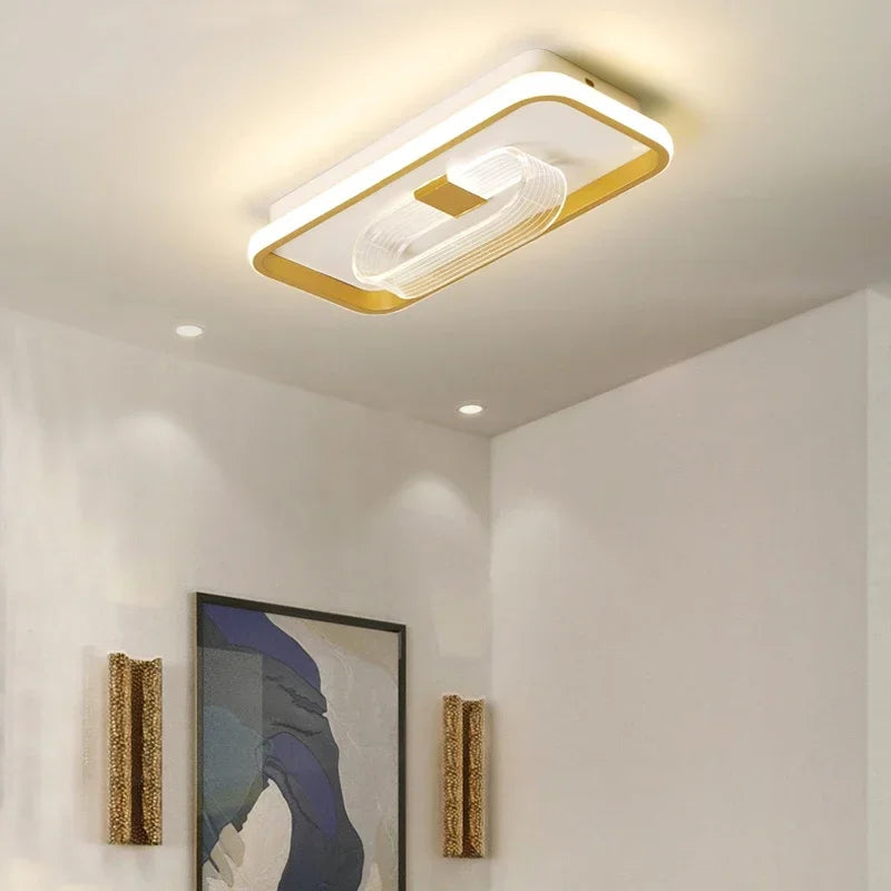 Afralia™ Modern LED Ceiling Lamp: Rectangular/Round, Aluminum Acrylic for Home, Aisle, Balcony, Corridor, Office