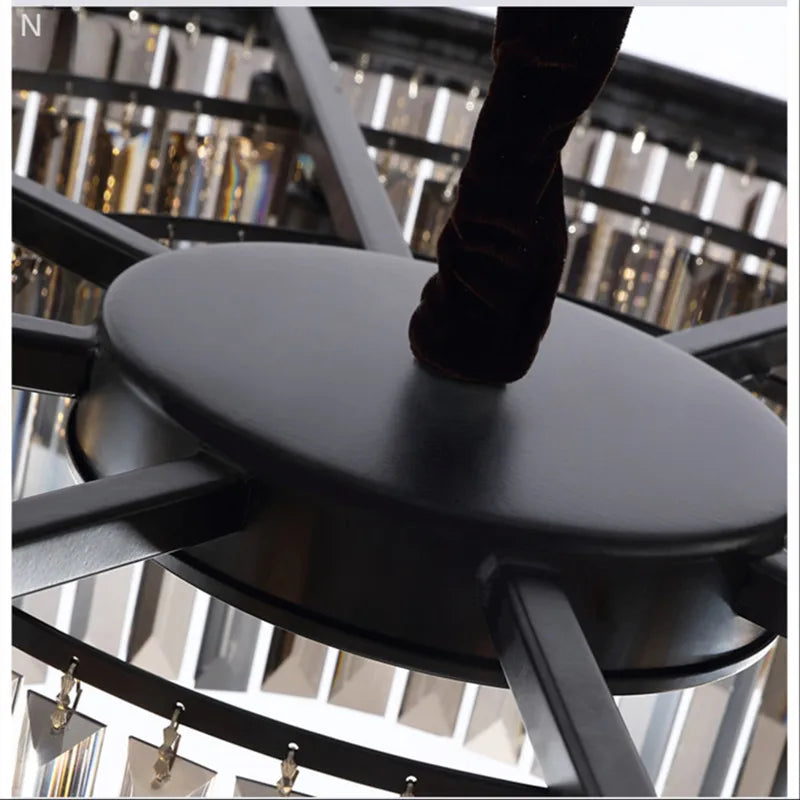 Afralia™ Crystal Ceiling Chandelier: Modern Industrial Retro Vintage Hanging Light for Living Dining Room