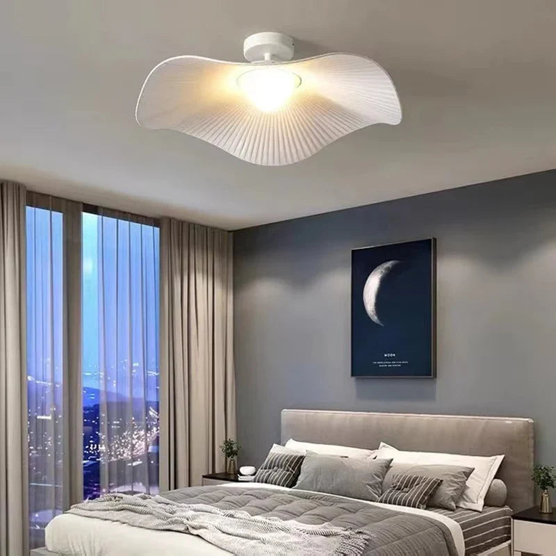 Afralia™ Minimalist White LED Fabric Pendant Lights for Dining Room