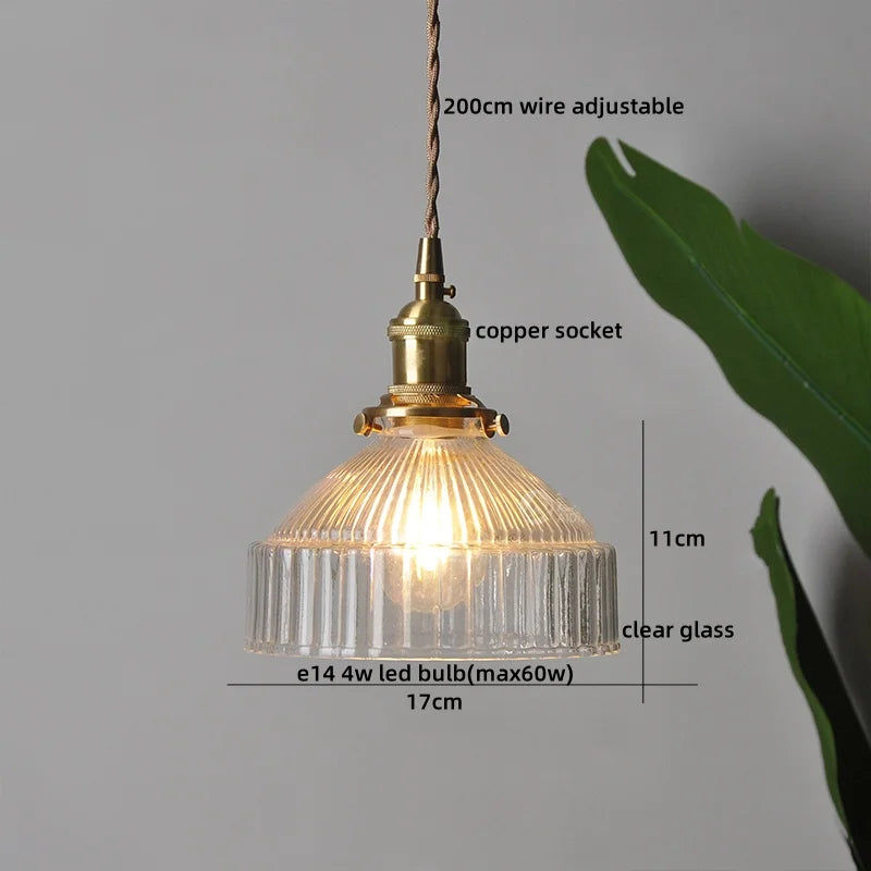 Afralia™ Copper Glass Pendant Light Chandelier for Elegant Home Decor Lighting