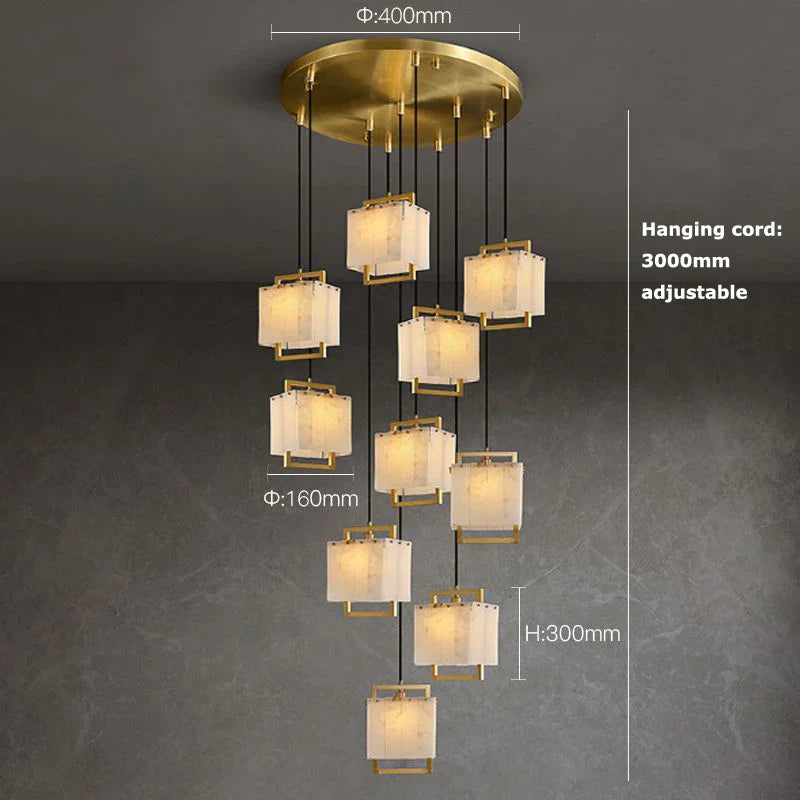Afralia™ Spanish Marble Chandelier for Hotel Restaurant Lobby Custom Decoration Light