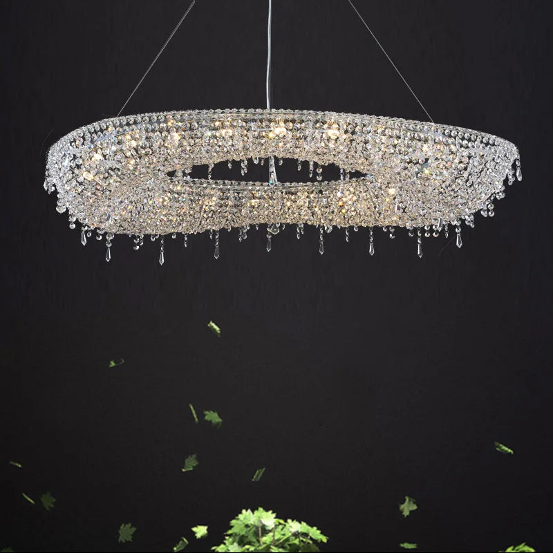 Afralia™ Crystal Bird Nest Chandelier for Modern Living Dining Room Indoor Lighting