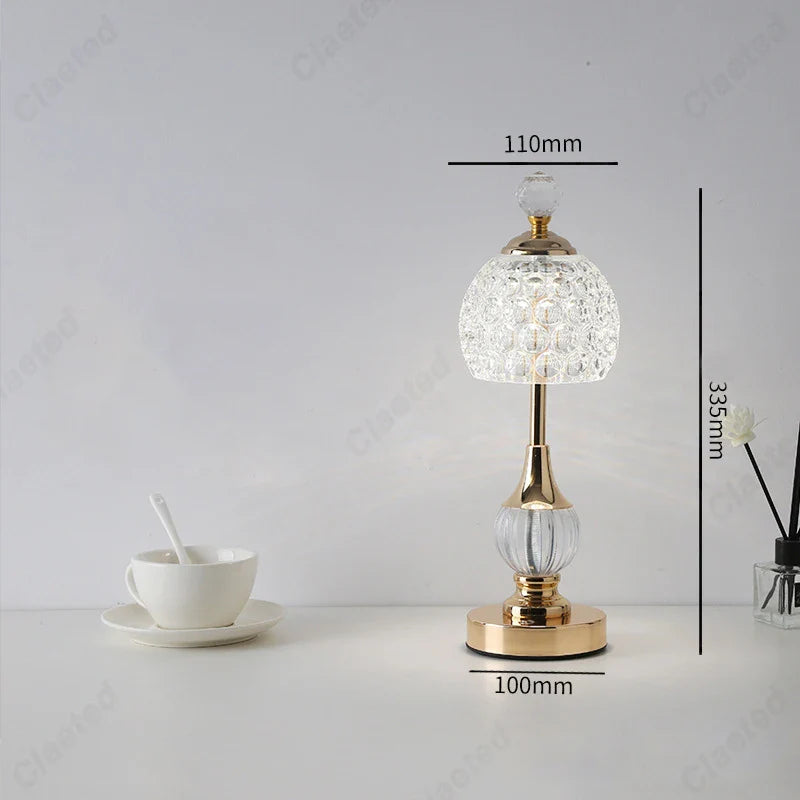 Afralia™ Metal Crystal Acrylic Table Lamp - Nordic Retro Home Decor & Small Night Light