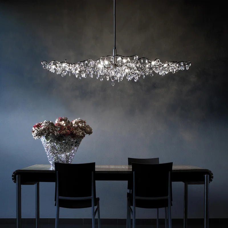 Afralia™ Luxury LED Crystal Chandelier: Post-Modern Stainless Steel Lighting