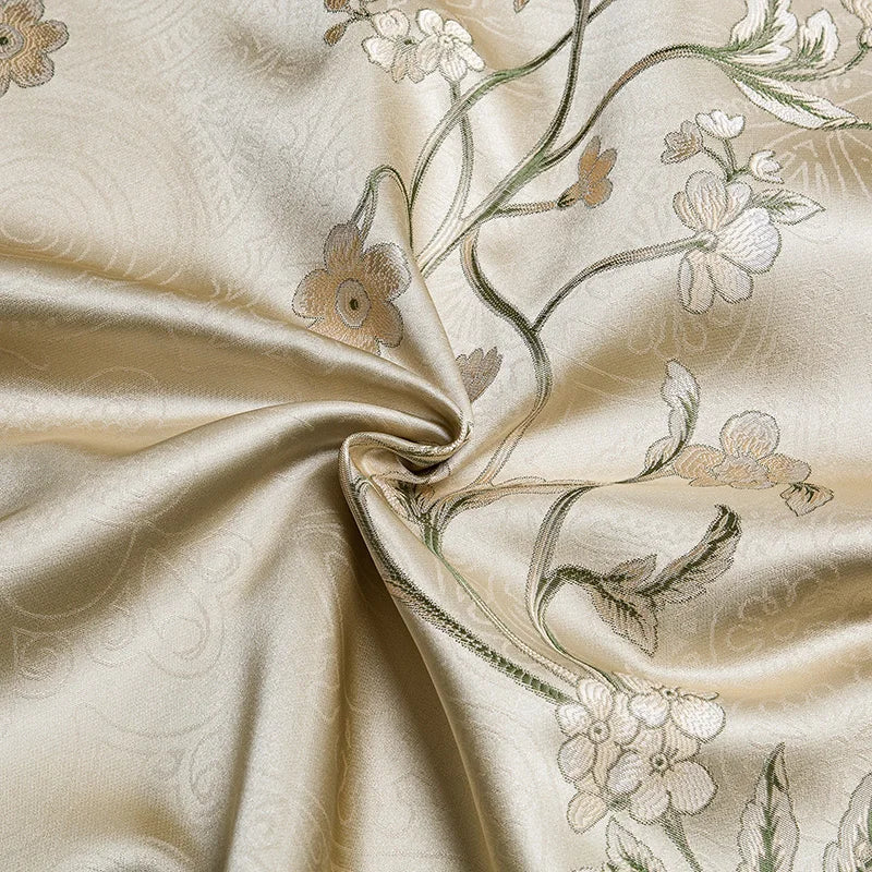 Afralia™ Peony Flowers Satin Jacquard Bedding Set, Luxurious Egyptian Cotton, Soft & Silky Quality