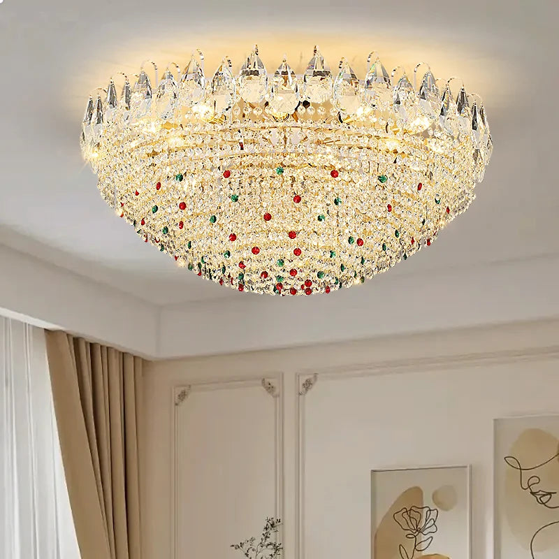 Afralia™ French Crystal Chandelier Creamy Style Modern Living Room Lighting