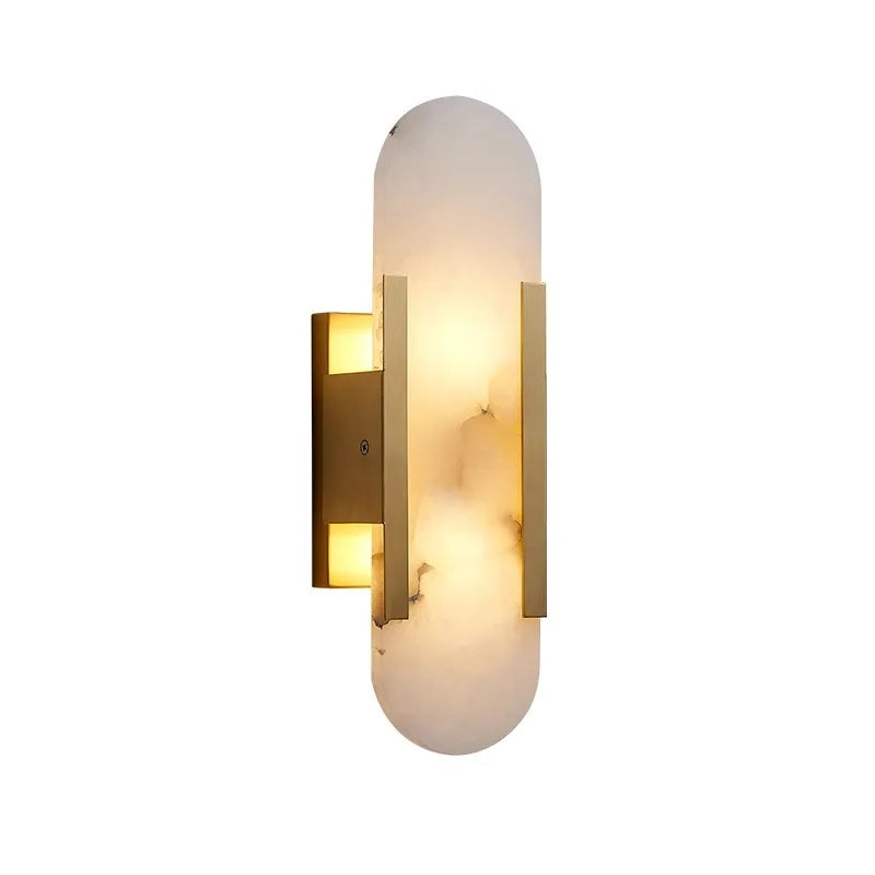 Afralia™ Marble Wall Sconce Light with G4 Bulb for Bedroom and Living Room