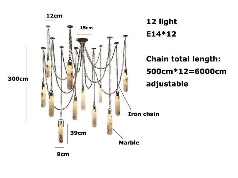 Afralia™ Gold Chrome LED Chandelier for Dining Room - 2025 Marble Design