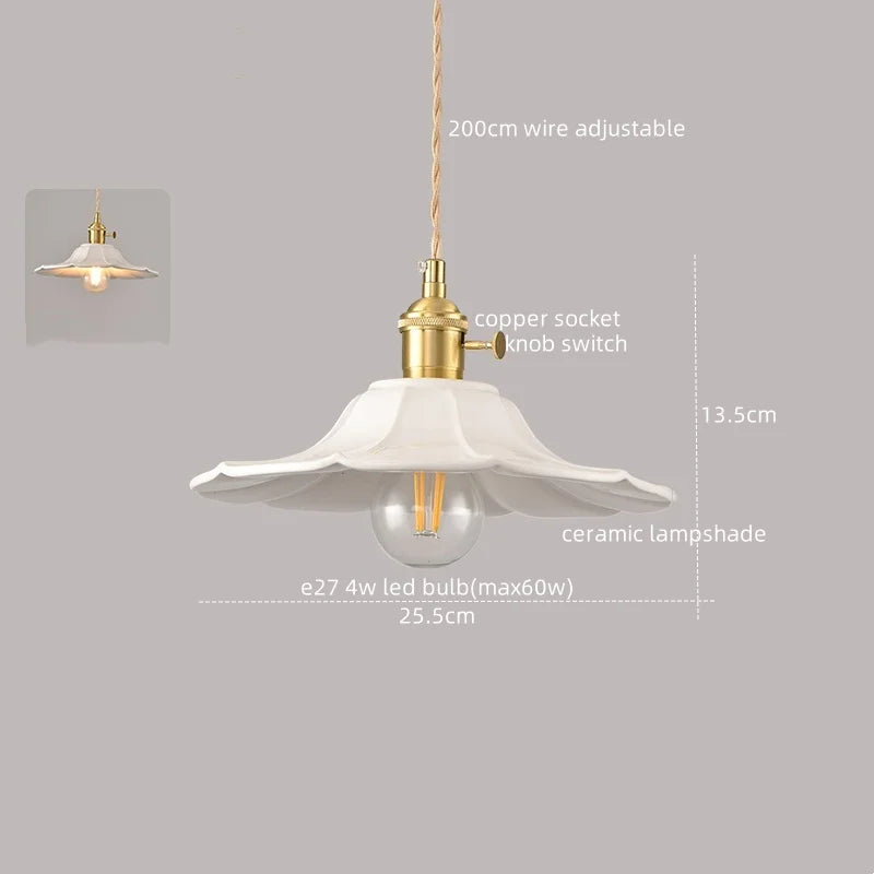 Afralia™ White Ceramic LED Pendant Lamp Modern Hanging Light Fixtures