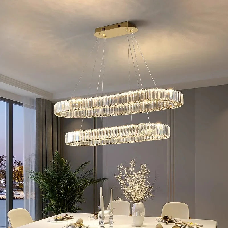 Afralia™ Crystal Chandelier: Modern Home Decoration Pendant Lights for Living and Dining Room