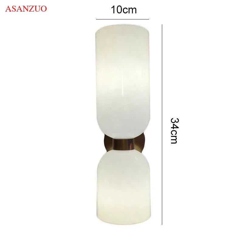 Afralia™ Nordic Glass Tricolor LED Wall Lamp for Bedroom and Living Room