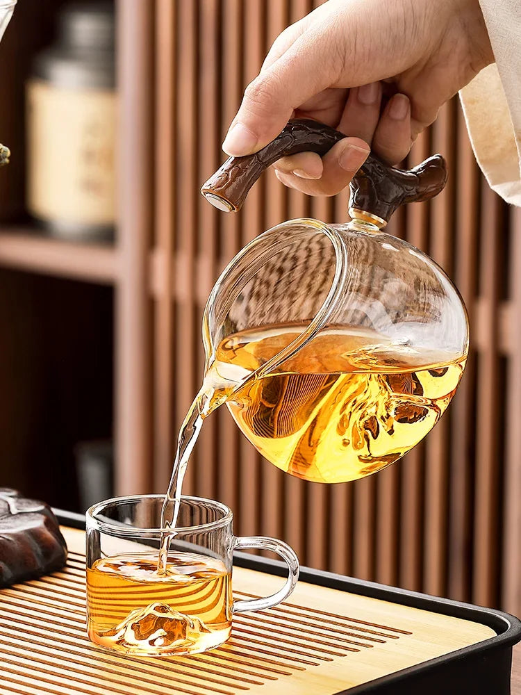 Afralia™ Lazy Kung Fu Tea Set with Magnetic Water-Separating Bowl & Teapot