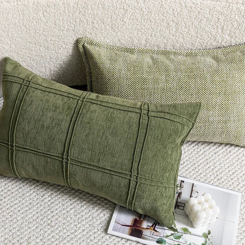 Afralia™ Nordic Green Light Luxury Pillow Cover for Modern Minimalism Home Decor