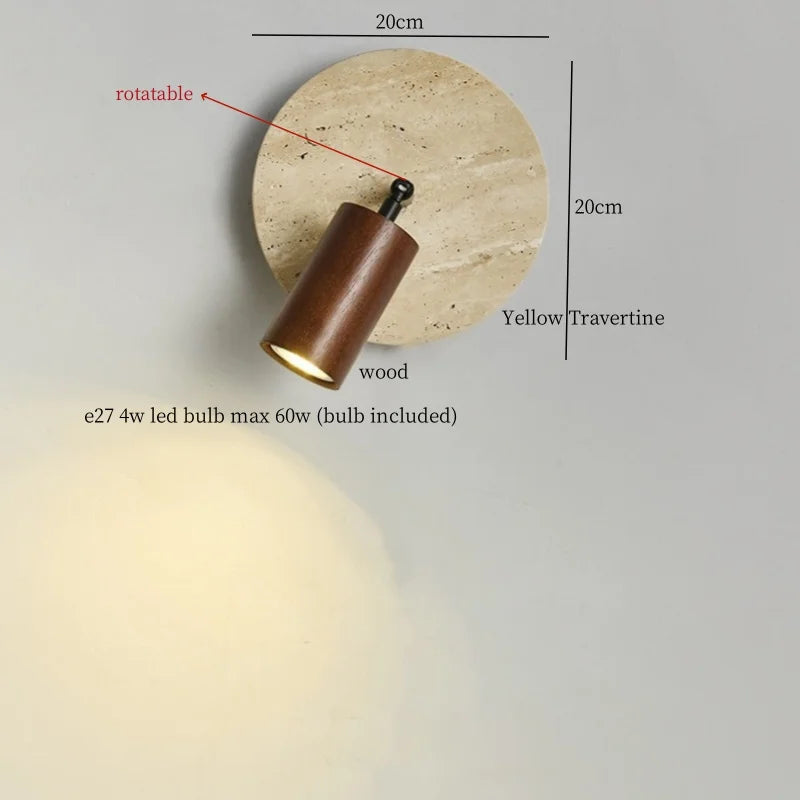 Afralia™ White Glass LED Wall Lamps Pull Chain Yellow Travertine Modern Bathroom Light