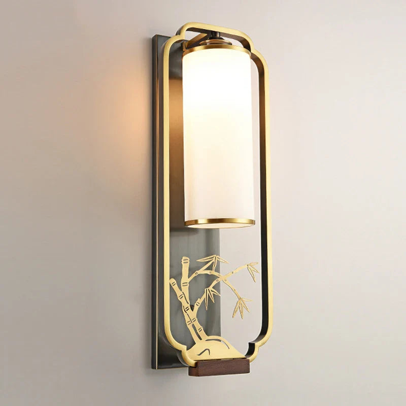 Afralia™ Elegant Iron Glass Wall Sconce for Living Room Bedroom TV Background