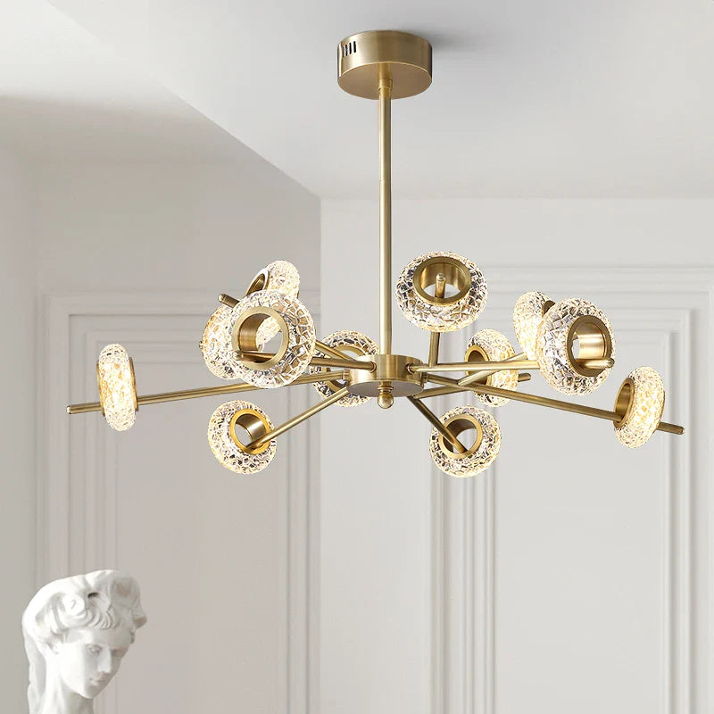 Nordic Golden Crystal Circle LED Chandelier by Afralia™ for Elegant Indoor Decor