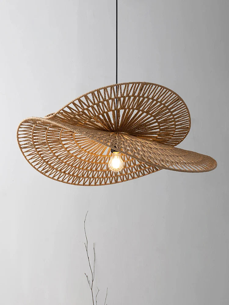 Afralia™ Rattan Pendant Light: Handmade Woven Hemp Rope Lampshade for Farmhouse Dining Room